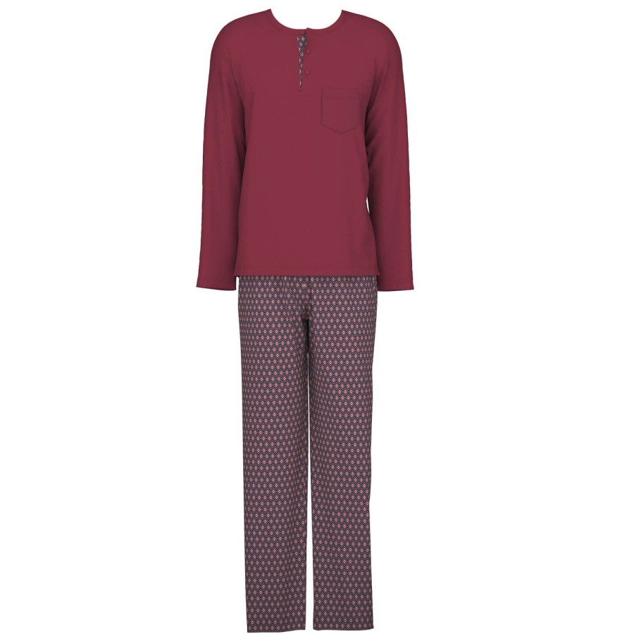 Homme Calida Pyjama Homme | Pyjama Homme En Coton Mars Red