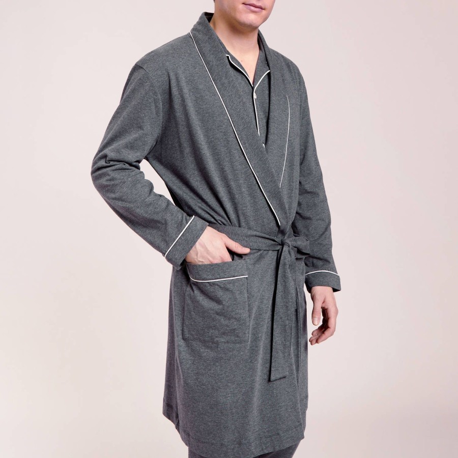 Homme Laurence Tavernier Peignoir & Robe De Chambre Homme | Peignoir Homme En Coton Anthracite Chine