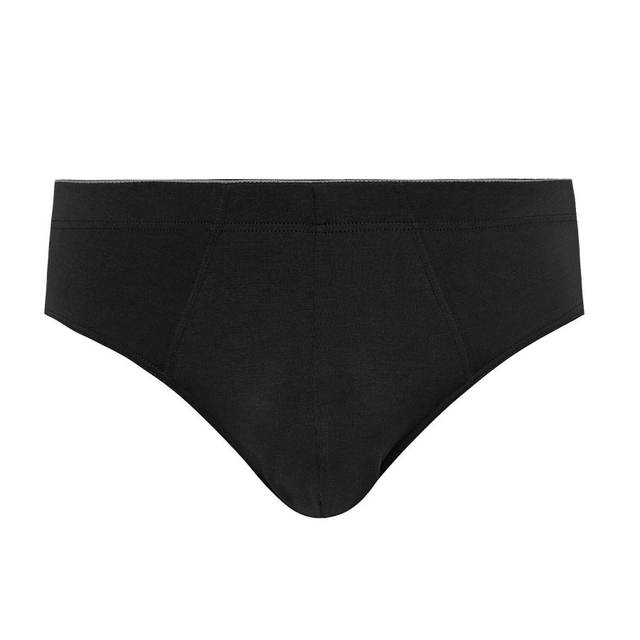 Homme Hanro Slip Homme | Slip Homme En Coton Noir