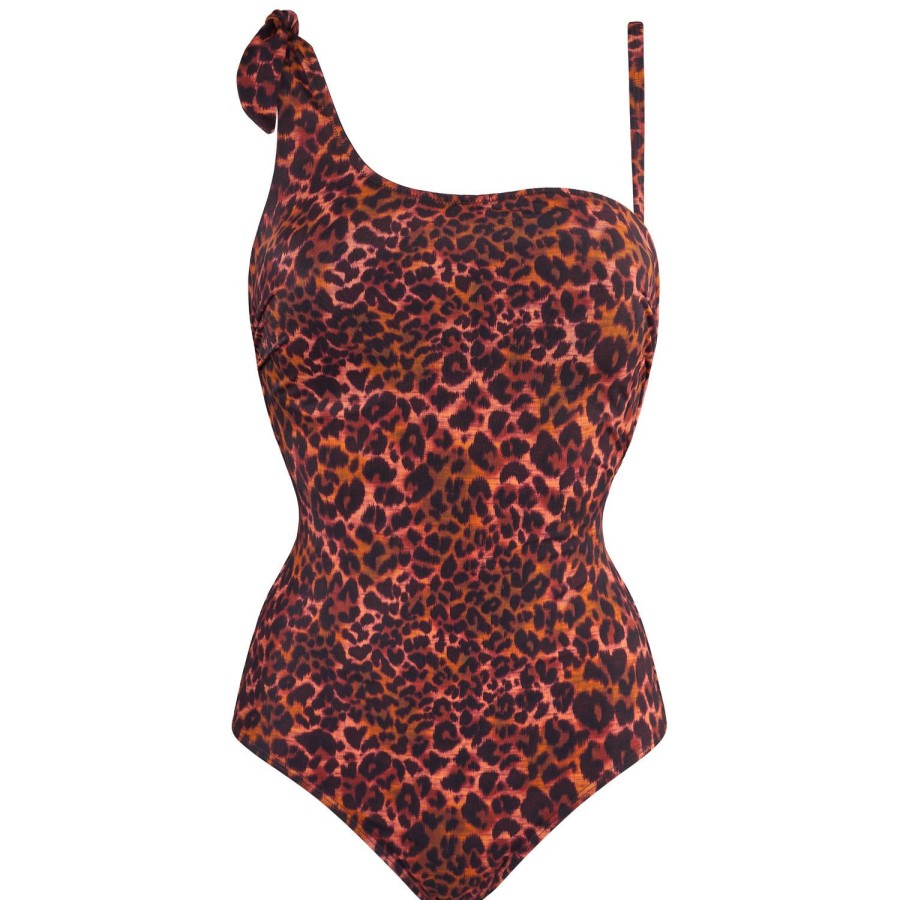 Maillots De Bain Marlies Dekkers Autres Formes | Maillot De Bain 1 Piece Asymetrique Armatures Marron/Orange