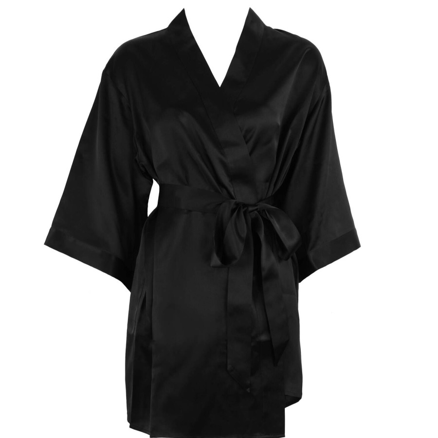 Lingerie De Nuit LIVY | Kimono En Soie Noir