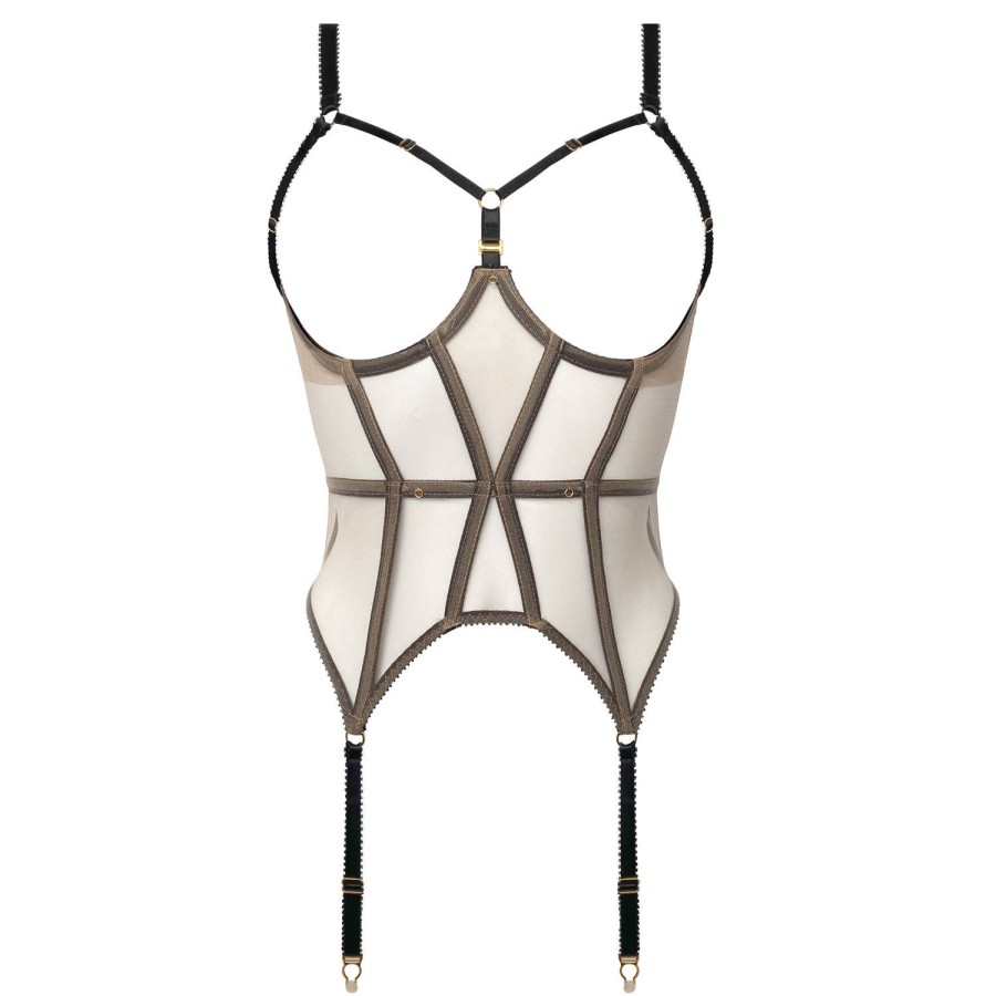 Lingerie Edge o' Beyond | Guepiere Seins Nus Transparent/Noir