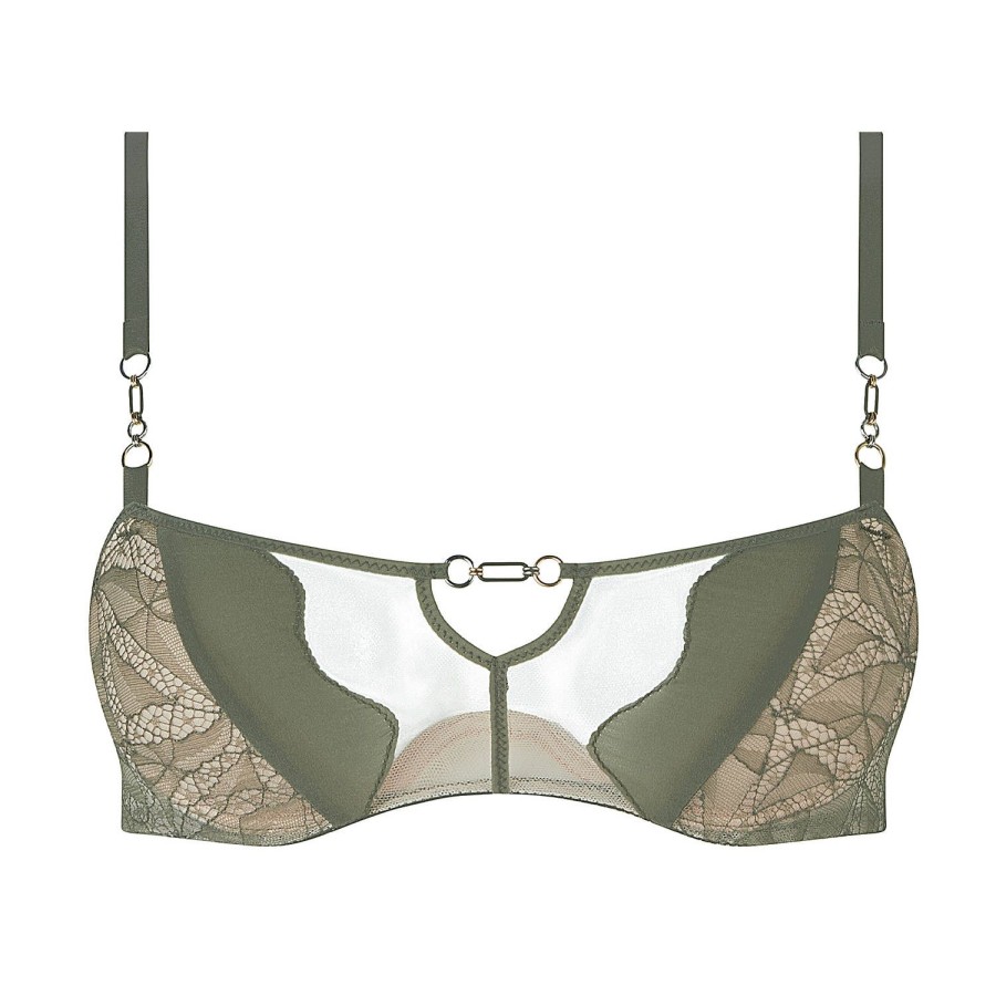 Soutiens-Gorge Chantelle X | Soutien-Gorge Bandeau Coques En Dentelle Kaki