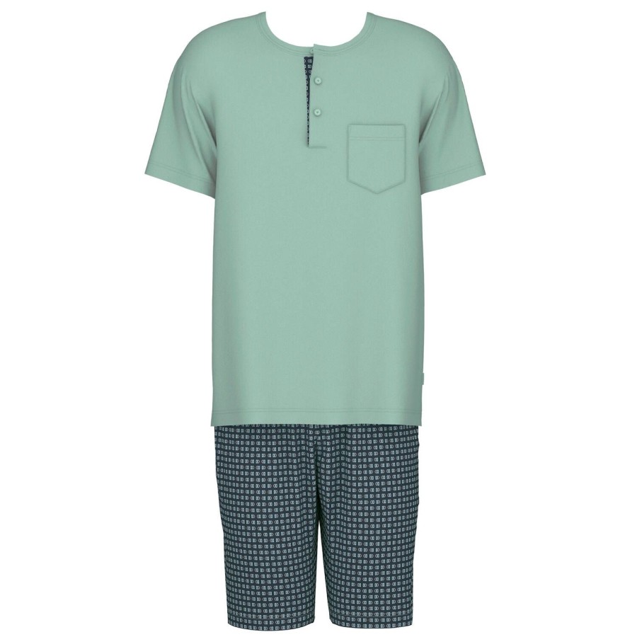 Homme Calida Pyjama Homme | Pyjama Short Homme En Coton Slate Grey