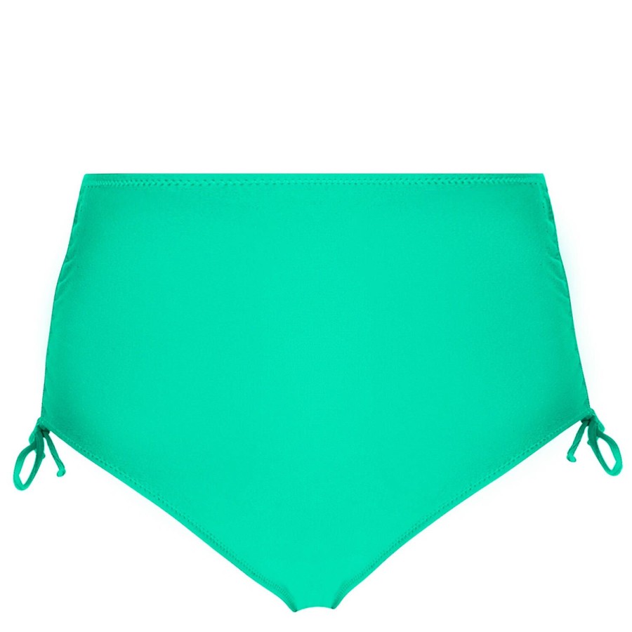 Maillots De Bain Antigel Culotte Haute | Bas De Maillot De Bain Culotte Haute Coulissante Mer Emeraude