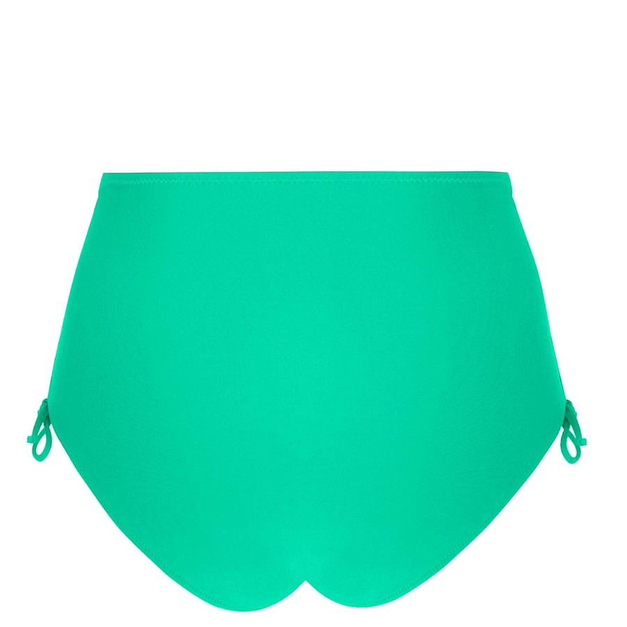 Maillots De Bain Antigel Culotte Haute | Bas De Maillot De Bain Culotte Haute Coulissante Mer Emeraude