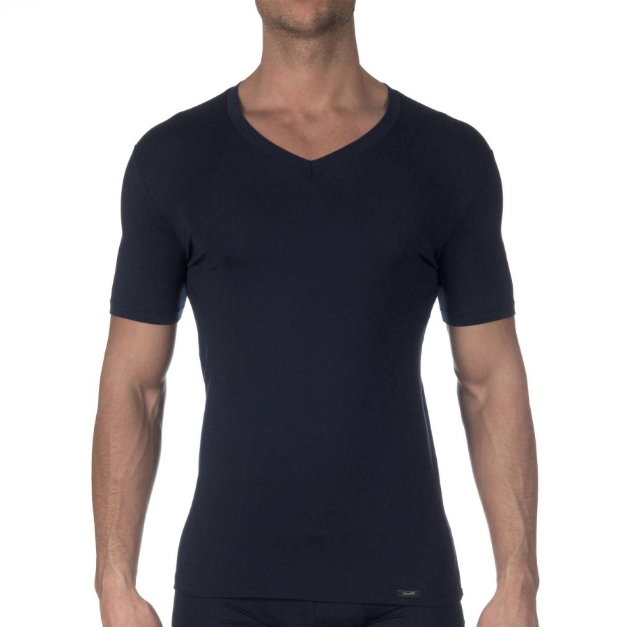 Homme Oscalito T-Shirt Et Debardeur Homme | T-Shirt Col V Homme Bleu