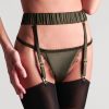 Lingerie Maison Close | Porte-Jarretelles Ceinture En Soie Kaki