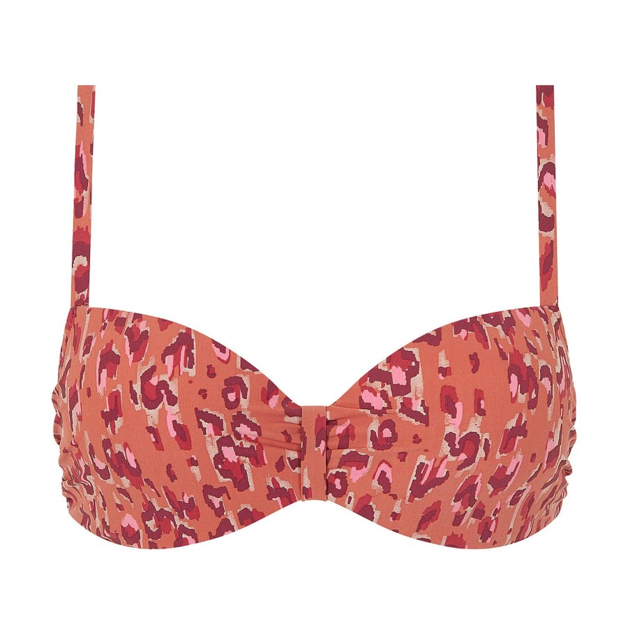 Maillots De Bain Chantelle Coques | Haut De Maillot De Bain Corbeille Coques Leopard Orange