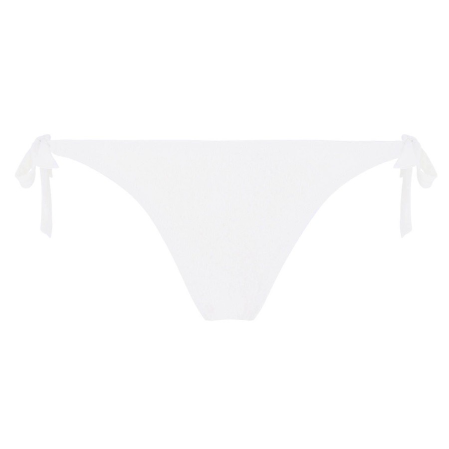 Maillots De Bain Pain de Sucre Bresilien / Tanga | Bas De Maillot De Bain Slip Noue Onyx Blanc