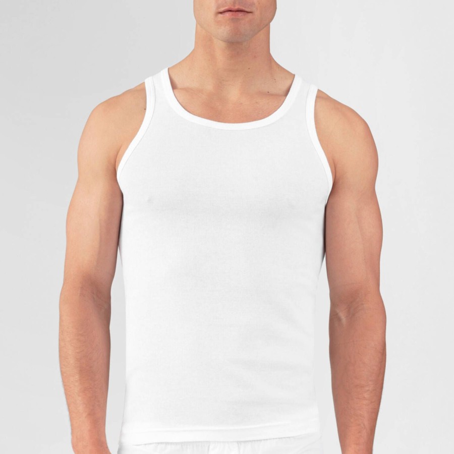 Homme Ron Dorff T-Shirt Et Debardeur Homme | Debardeur Homme En Coton Blanc