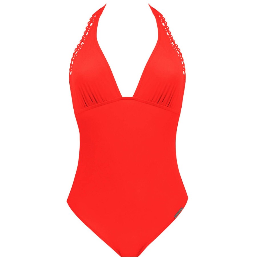 Maillots De Bain Lise Charmel Autres Formes | Maillot De Bain 1 Piece Dos Nu Sans Armatures Orange Couture