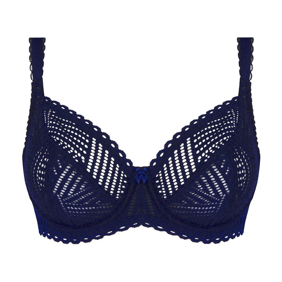 Soutiens-Gorge Antigel | Soutien-Gorge Corbeille Fitting En Dentelle Tressage Marine