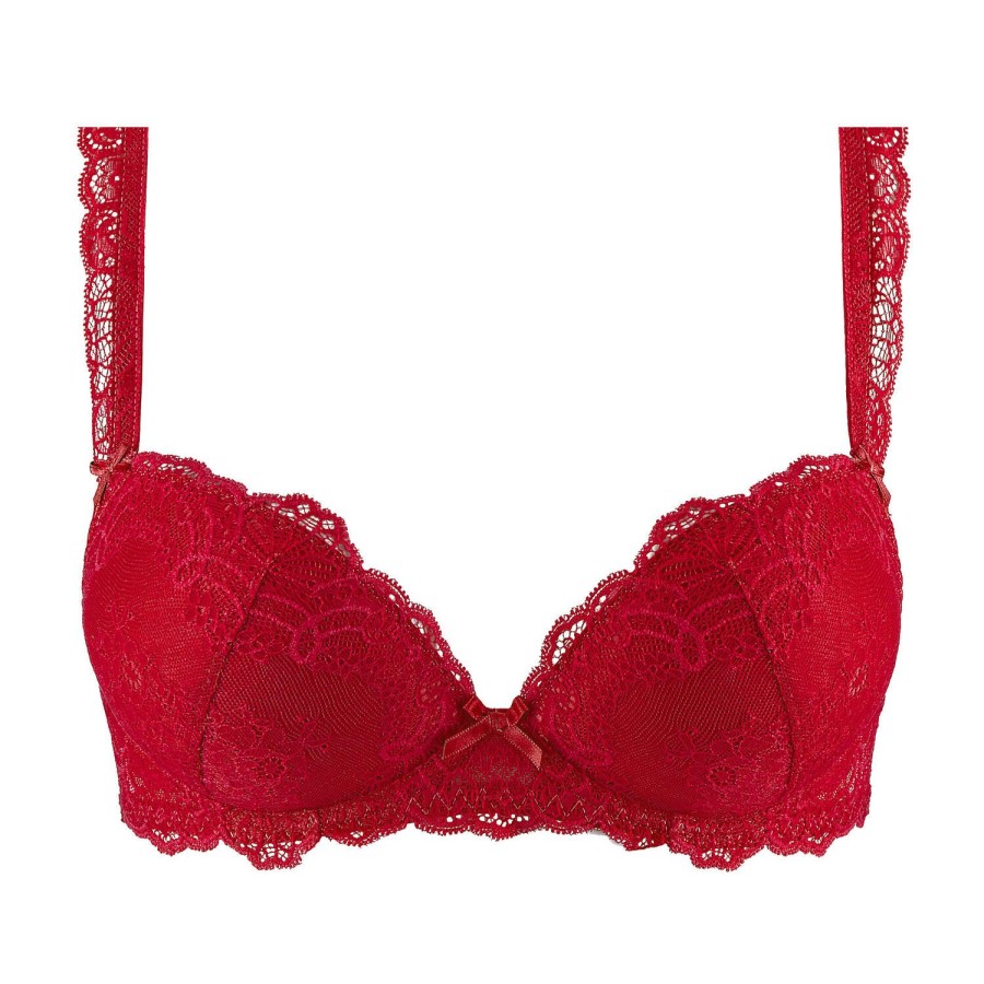 Soutiens-Gorge Aubade | Soutien-Gorge Push-Up En Dentelle Irresistible Red