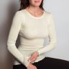 Lingerie De Nuit Oscalito | Pull En Laine Merinos Et Soie Champagne