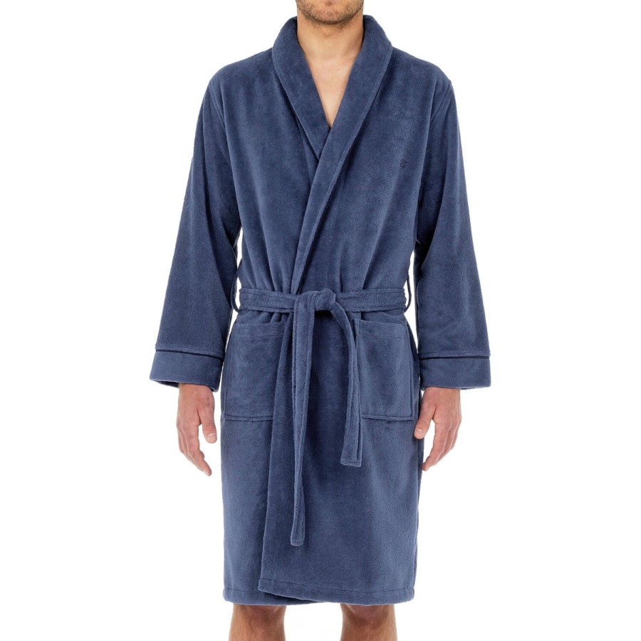 Homme HOM Peignoir & Robe De Chambre Homme | Peignoir Homme En Coton Jeans Blue