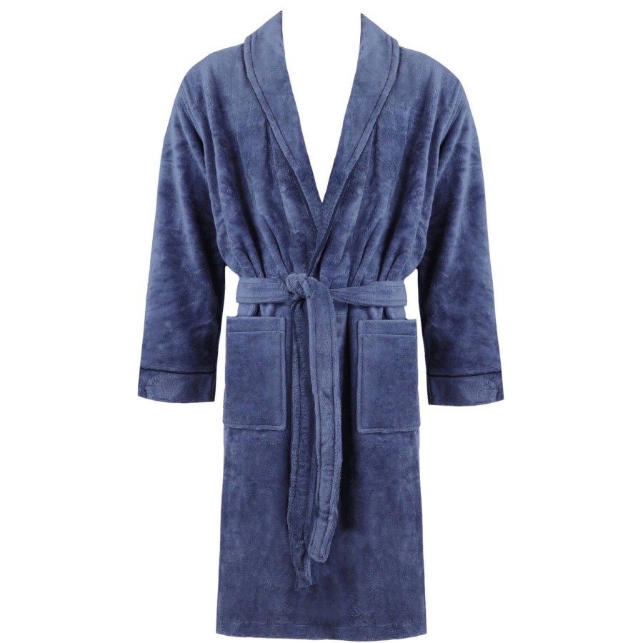 Homme HOM Peignoir & Robe De Chambre Homme | Peignoir Homme En Coton Jeans Blue