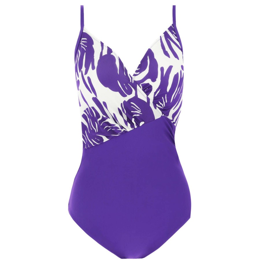 Maillots De Bain Miradonna Gainant / Sculptant / Ventre Plat | Maillot De Bain 1 Piece Lissant Coques Athena Sans Armatures Purple