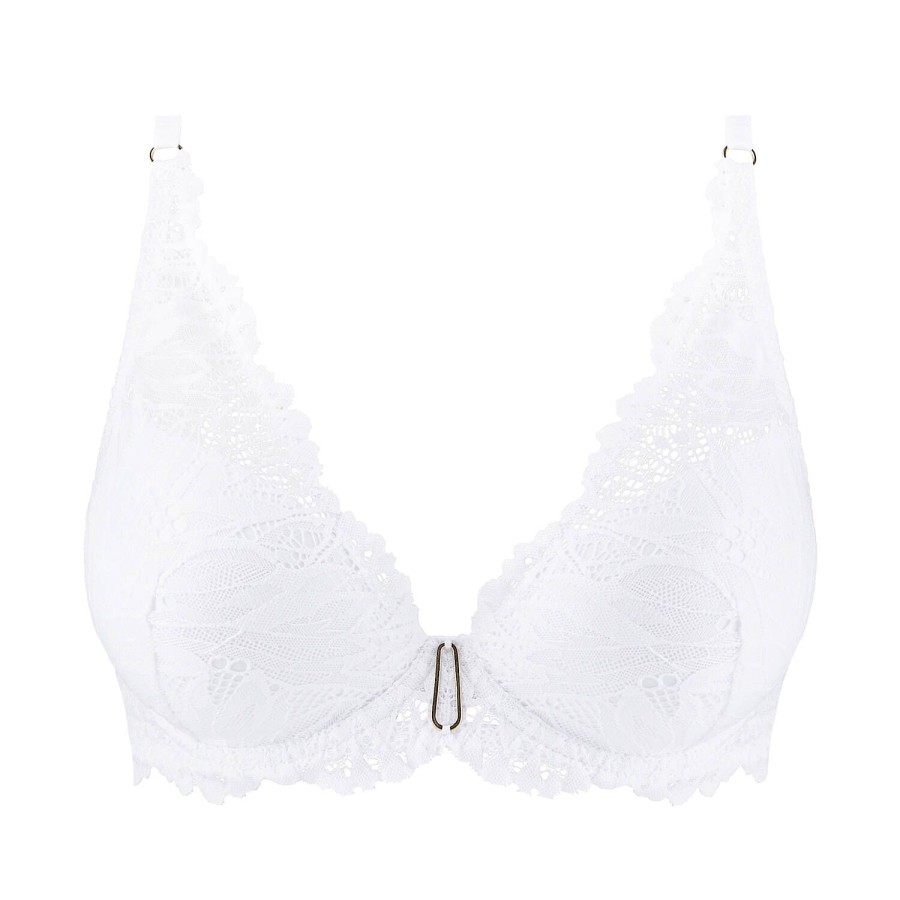 Soutiens-Gorge Aubade | Soutien-Gorge Push-Up Foulard En Dentelle Blanc