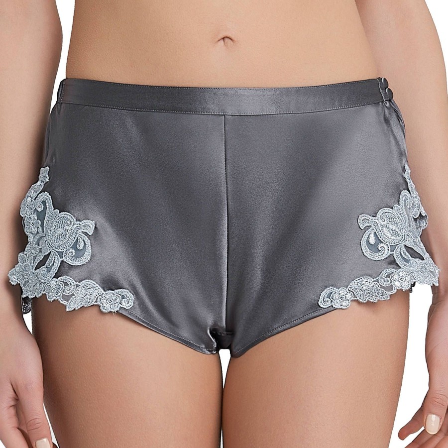 Lingerie De Nuit La Perla | Short En Soie Grey/Light Blue