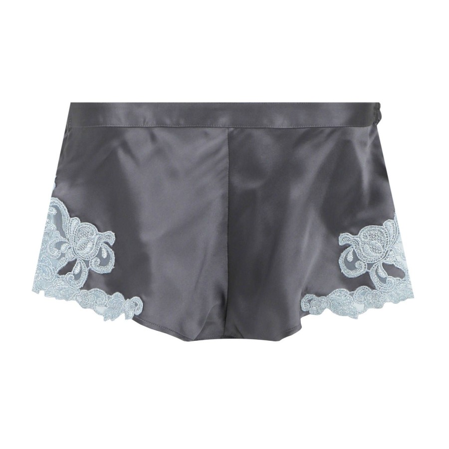 Lingerie De Nuit La Perla | Short En Soie Grey/Light Blue