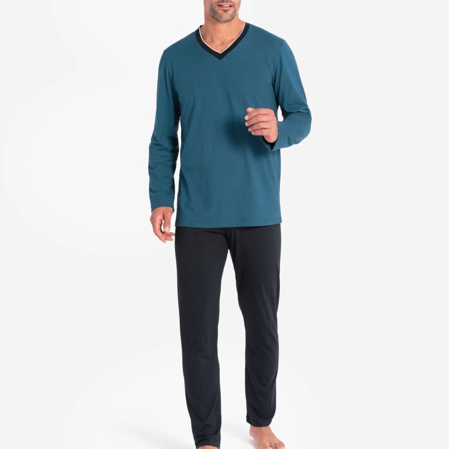 Homme Impetus Pyjama Homme | Pyjama Homme En Coton Bleu