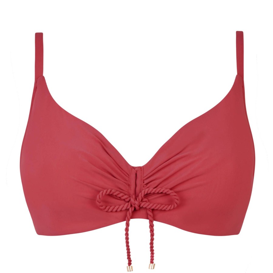 Maillots De Bain Chantelle Emboitant | Haut De Maillot De Bain Emboitant Rouge Grenat