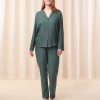 Lingerie De Nuit Triumph | Pyjama Manches Longues Green-Dark Comb