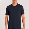 Homme Hanro T-Shirt Et Debardeur Homme | T-Shirt Col V Homme Deep Navy