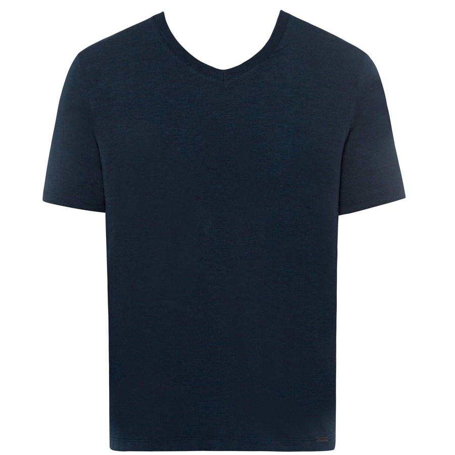 Homme Hanro T-Shirt Et Debardeur Homme | T-Shirt Col V Homme Deep Navy