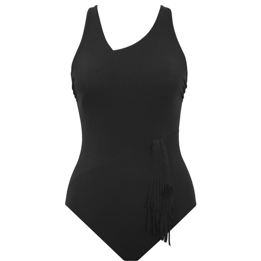 Maillots De Bain Amoressa Gainant / Sculptant / Ventre Plat | Maillot De Bain 1 Piece Lissant Sashay Sans Armatures Noir