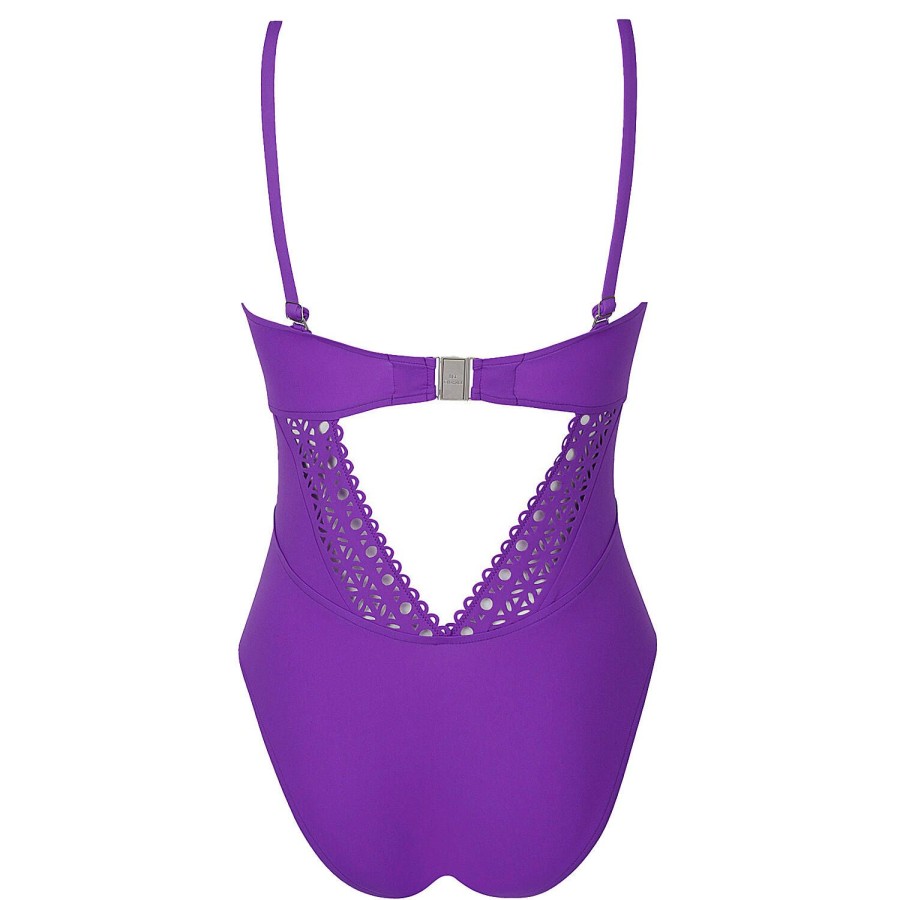 Maillots De Bain Lise Charmel Bustier | Maillot De Bain 1 Piece Bustier Sans Armatures Iris Couture