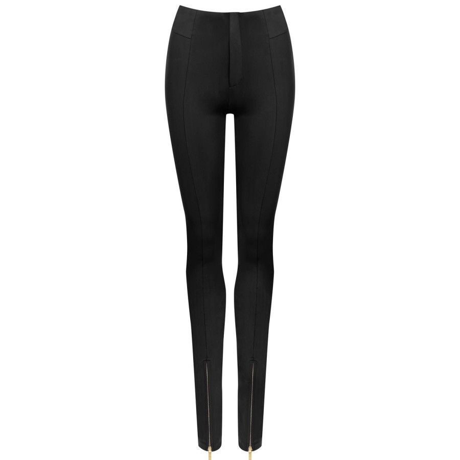 Lingerie De Nuit Maison Close | Pantalon A Zips Noir