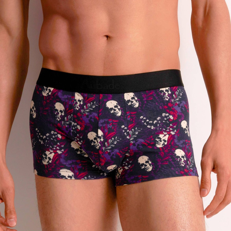 Homme Aubade Boxer Homme | Boxer Court Homme Flower Skull