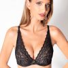 Soutiens-Gorge Aubade | Soutien-Gorge Push-Up Foulard En Dentelle Noir