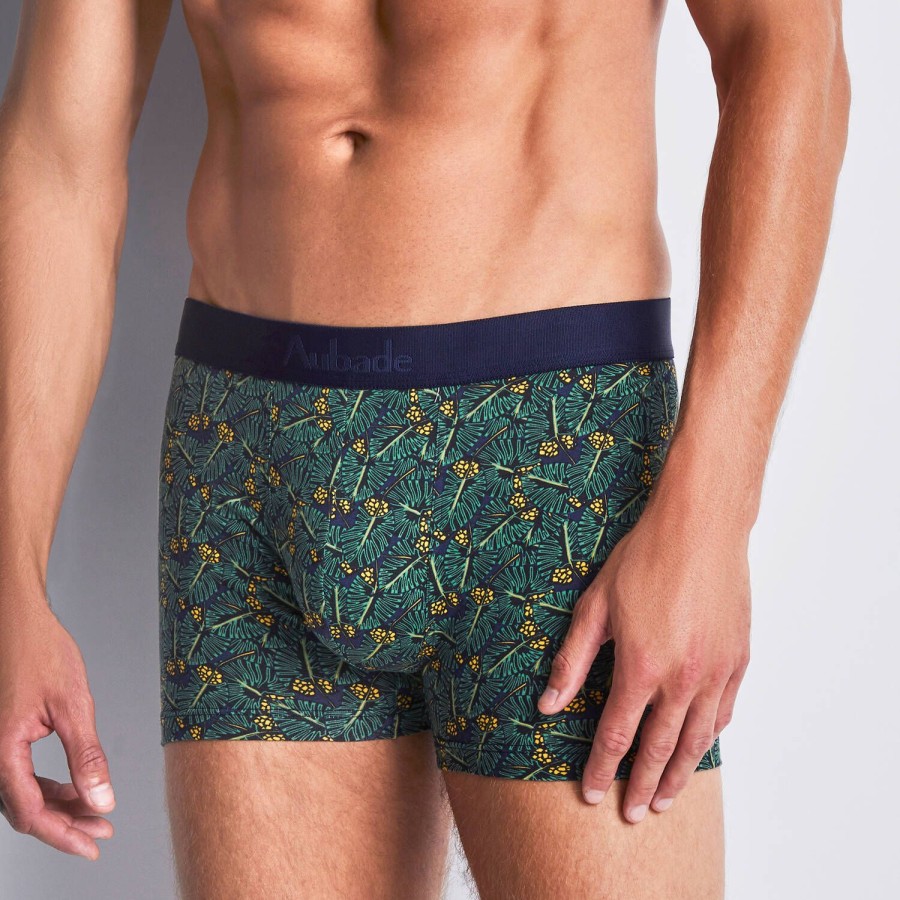 Homme Aubade Boxer Homme | Pack De 2 Boxers Homme En Coton Et Modal Green Life