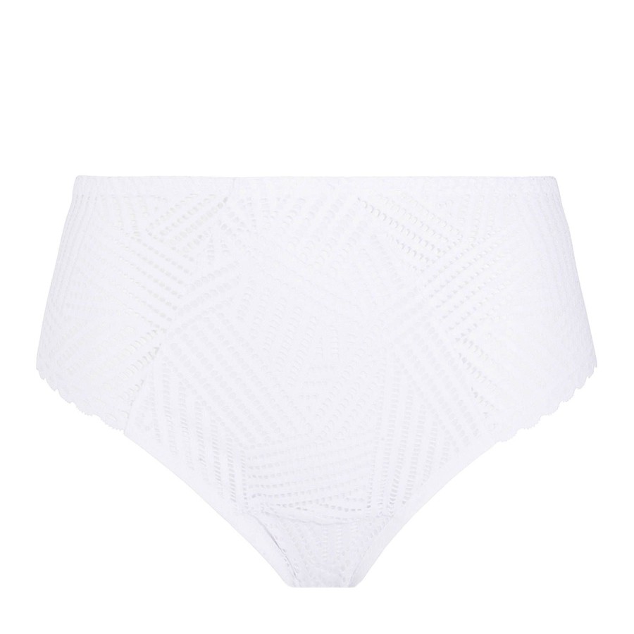 Culottes Antigel | Culotte Haute En Dentelle Tressage Blanc