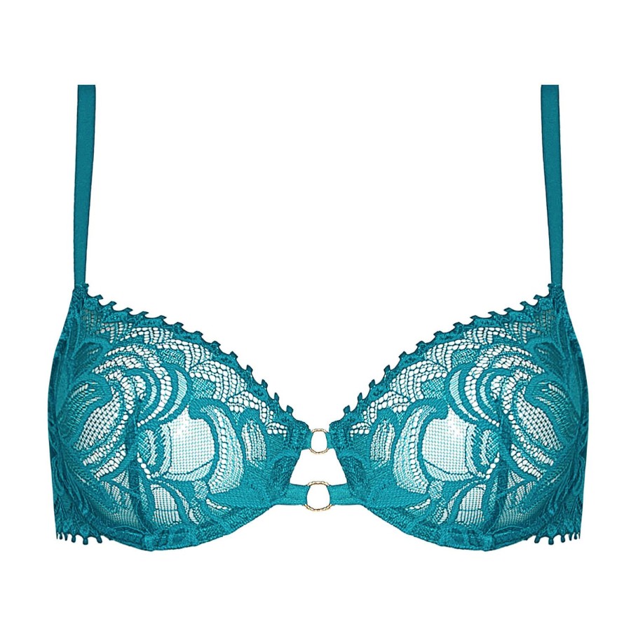 Soutiens-Gorge Huit | Soutien-Gorge Balconnet En Dentelle Turquoise