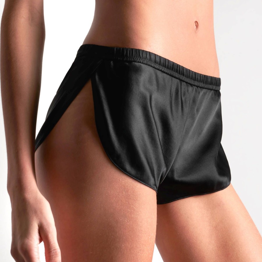 Lingerie De Nuit Maison Close | Mini Short En Soie Noir