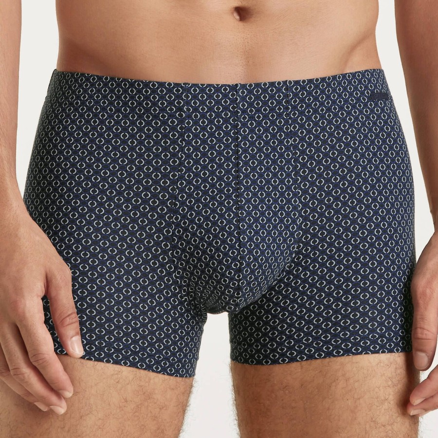 Homme Calida Boxer Homme | Boxer Imprime Homme Solidate Blue