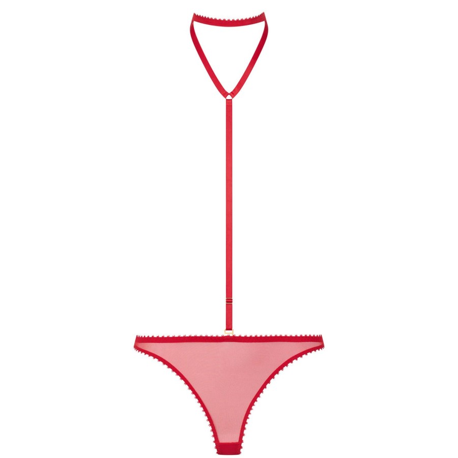 Lingerie Maison Close | Tanga Harnais Amovible Rouge