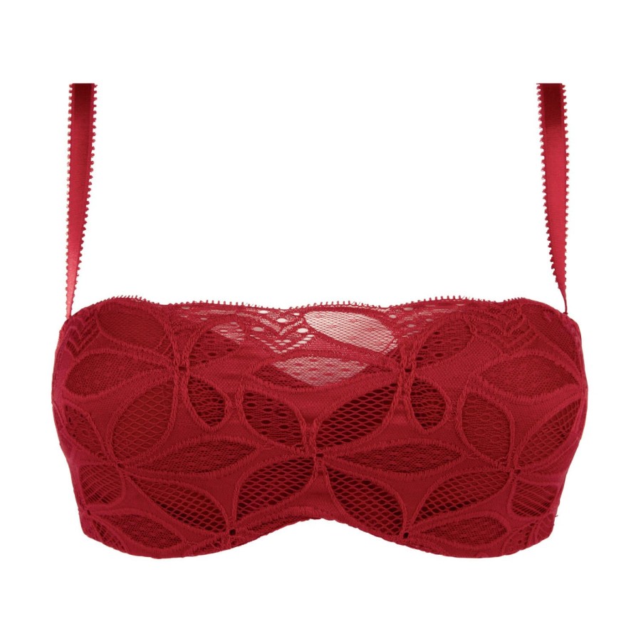 Soutiens-Gorge Antigel | Soutien-Gorge Bandeau Coques En Dentelle Rouge