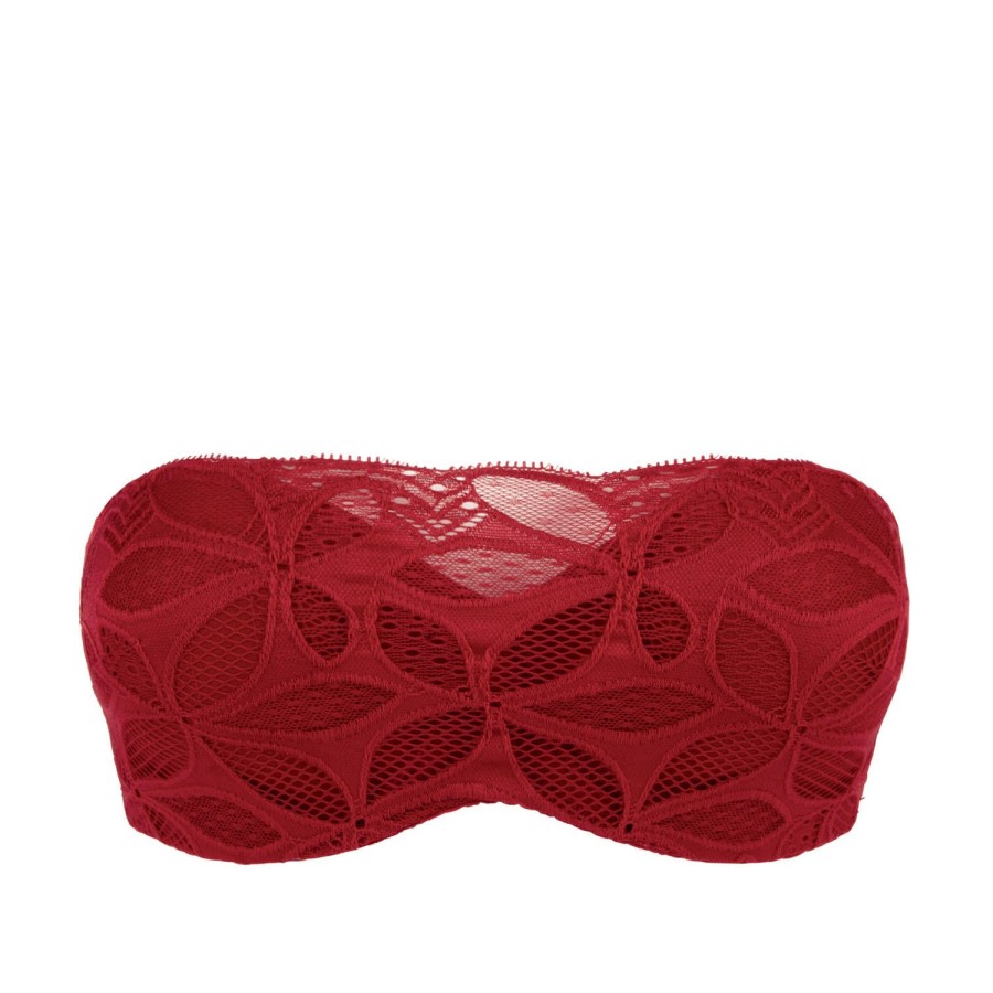 Soutiens-Gorge Antigel | Soutien-Gorge Bandeau Coques En Dentelle Rouge