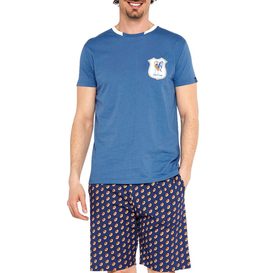 Homme Arthur Pyjama Homme | Pyjama Short Homme En Coton Rugby