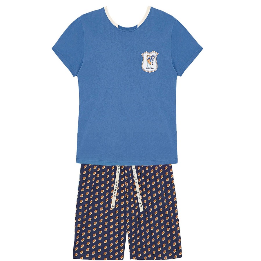 Homme Arthur Pyjama Homme | Pyjama Short Homme En Coton Rugby