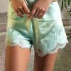 Lingerie De Nuit Lise Charmel | Short En Soie Et Dentelle Jade Aqua