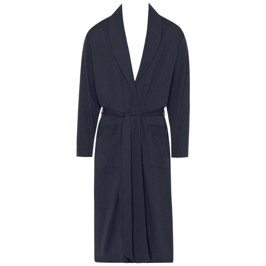 Homme Hanro Peignoir & Robe De Chambre Homme | Peignoir Long Homme En Coton Black Iris