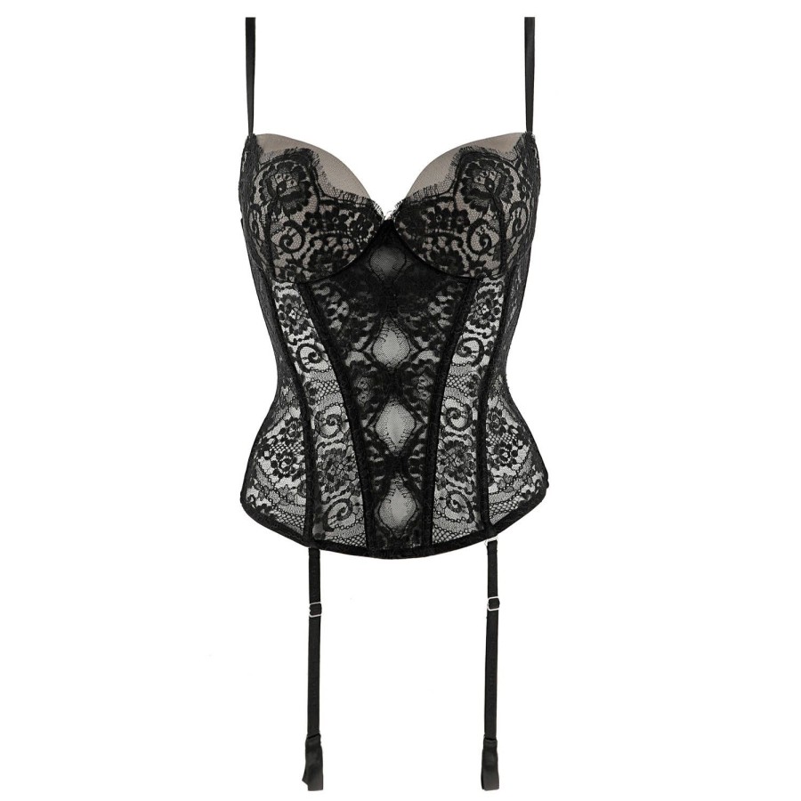 Lingerie I.D. Sarrieri | Guepiere En Dentelle Noir