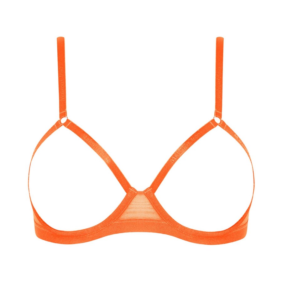 Soutiens-Gorge Maison Close | Soutien-Gorge Ouvert Orange Fluo