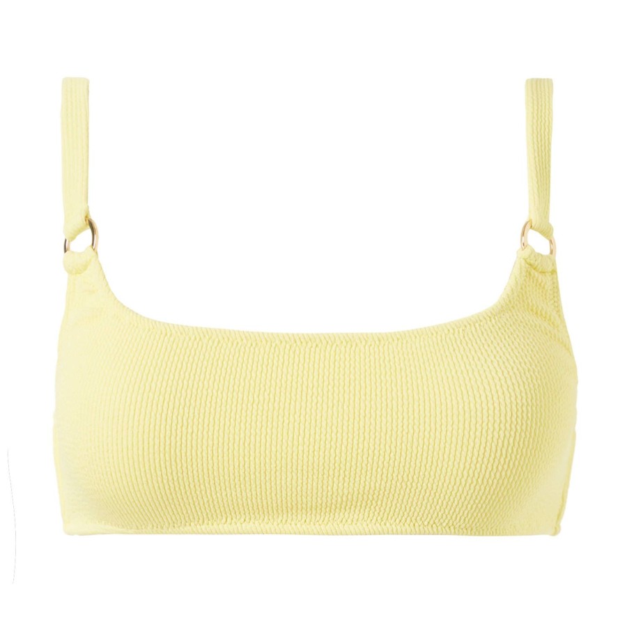 Maillots De Bain Melissa Odabash Brassiere | Haut De Maillot De Bain Brassiere Bari Yellow Ribbed